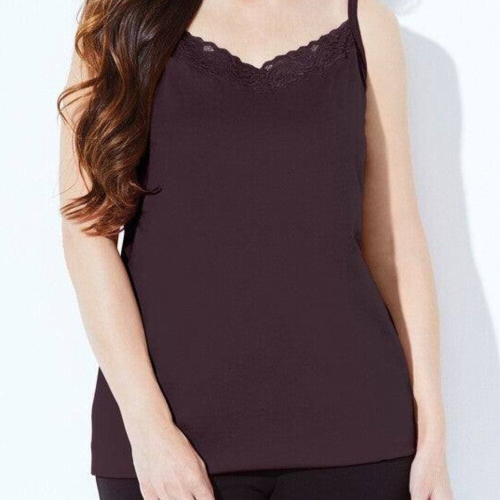 Catherine's Dark Plum Suprema Cami w Lace-3XWP -NWT